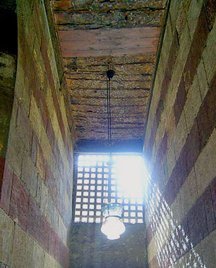 View of the entrance passageway showing the decorated ceiling of the mosque