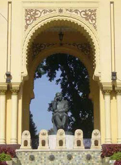 The Ahmed Shawky Statue Overlooks the Gardens