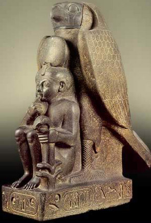 Colossal Statue of Ramesses II as a Boy, with a Falcon