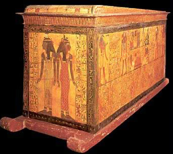 A sarcophagus with on runners from the 19th Dynasty