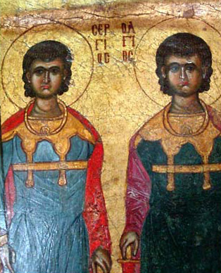 Saints Serguis and Bachus showing a somewhat typical Coptic pose