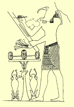A recreated drawing of Thoth in the Tomb of the Crocodile in the Siwa Oasis of Egypt