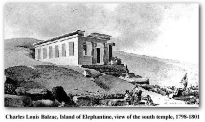  Charles Louis Balzac, Island of Elephantine, view of the south temple