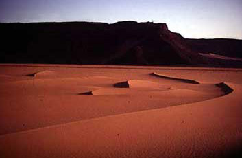 Red Sand swirls about in Wadi Hamra