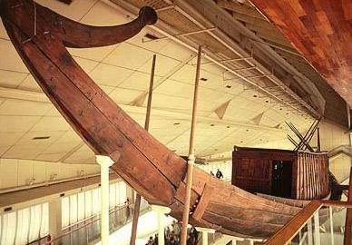A view of Khufu's boat in its Museum at Giza
