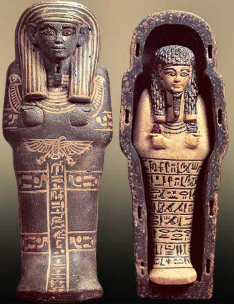 Shabti of Huy with Model Coffin
