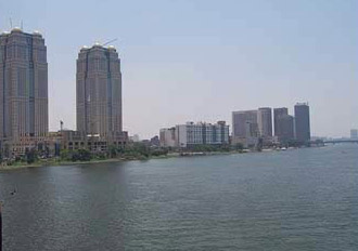 A view from the Imbaba Bridge in Cairo