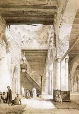 Prayer hall of the Mosque of Ibn Tulun by Emile Prisse d'Avennes