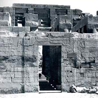 The doorway on the exterior south wall of the Hypostyle Hall