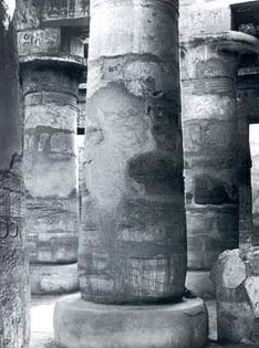 Columns in the hypostyle hall in the Temple of Khonsu
