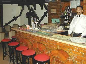 The inside of the bar at the St. Joseph Hotel