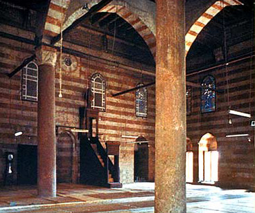 A view of the Qibla Wall with the Mihrab and Minbar