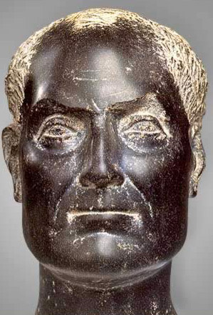 Head of a Male Figure in Basalt