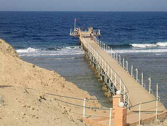 The long pier at Marsa Alam on The Red Sea