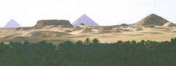 Shepseskaf's Mastaba tomb with the Dahshur Pyramids in the background