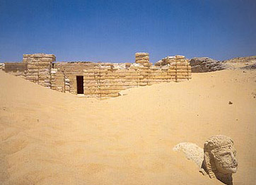 Authorities have often had to fight off the sand from this temple of Medinet Madi on the edge of the desert in the Fayoum
