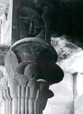 One of the Hathor headed capitals within the Opet Temple