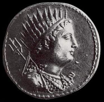 Ptolemy III on a coin, apparently at a fairly young age