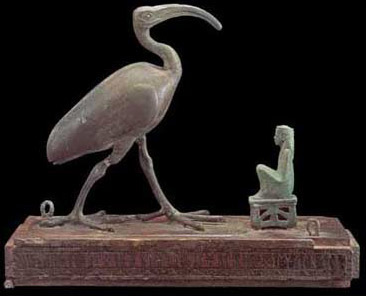 Thoth as an Ibis, before Ma'at, representing order