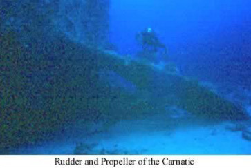 Rudder and propellor of the Carnatic