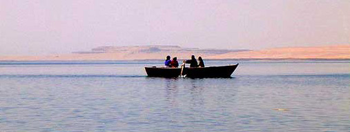 Tourists Take a Boat Ride at Wadi el Rayan